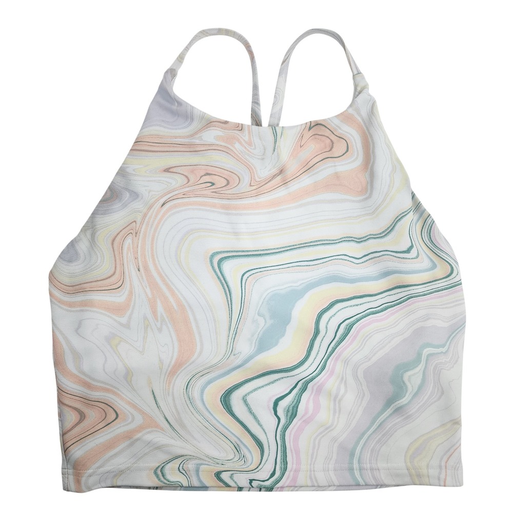 Old Navy Powersoft Crop Bra Top Women's Medium Marble Swirl‎ Tank